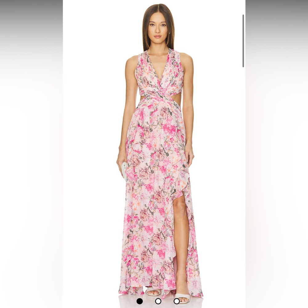 Noya Maxi Dress in Peony pink